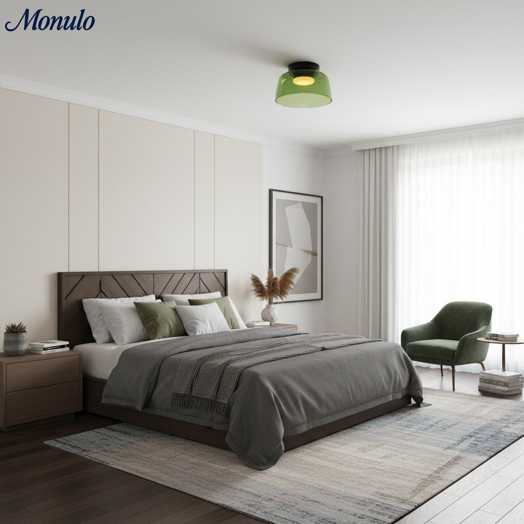 Lámpara de techo Verdoma multicapa con forma de cuenco: vidrio minimalista moderno para salas de estar y comedores.