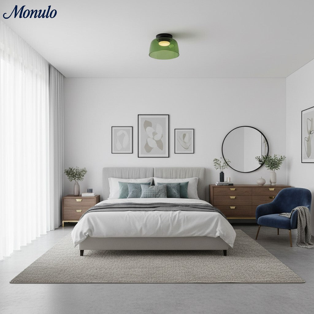 Lámpara de techo Verdoma multicapa con forma de cuenco: vidrio minimalista moderno para salas de estar y comedores.