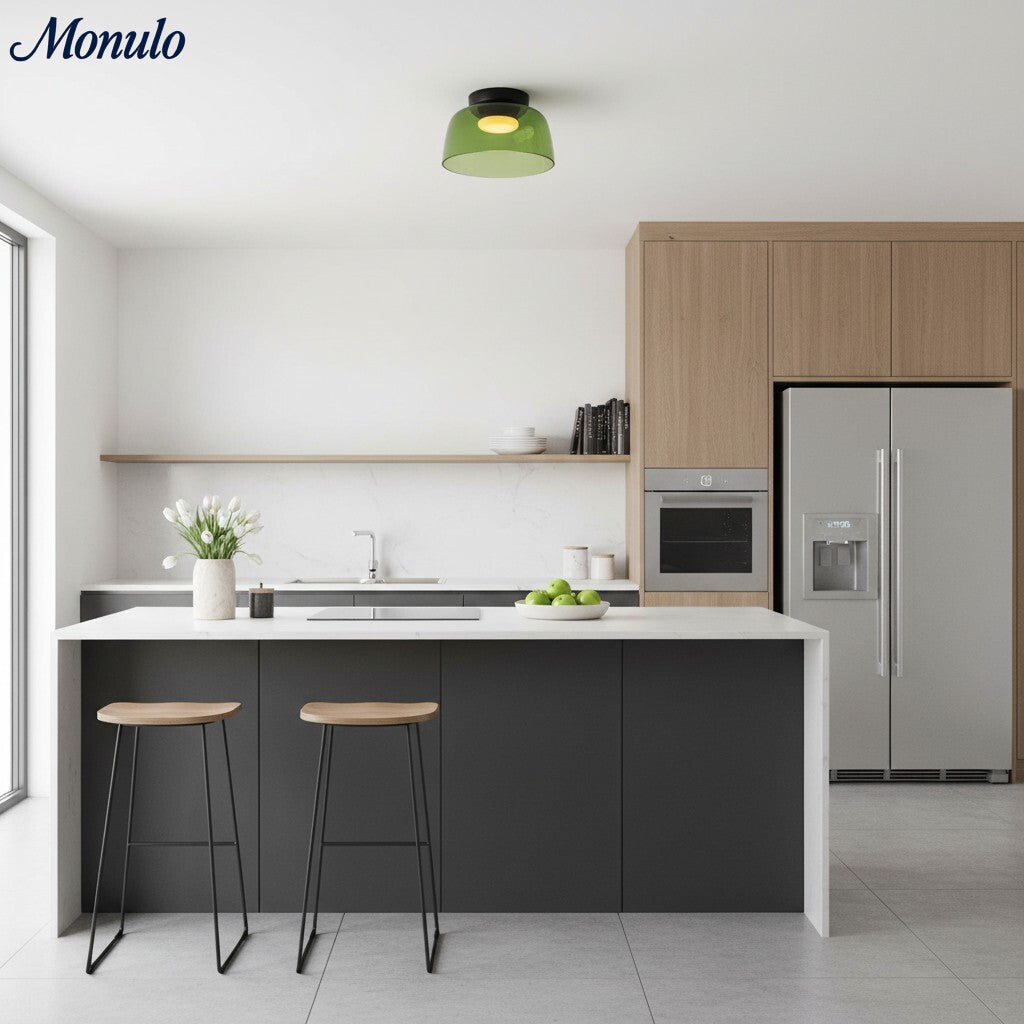 Lámpara de techo Verdoma multicapa con forma de cuenco: vidrio minimalista moderno para salas de estar y comedores.