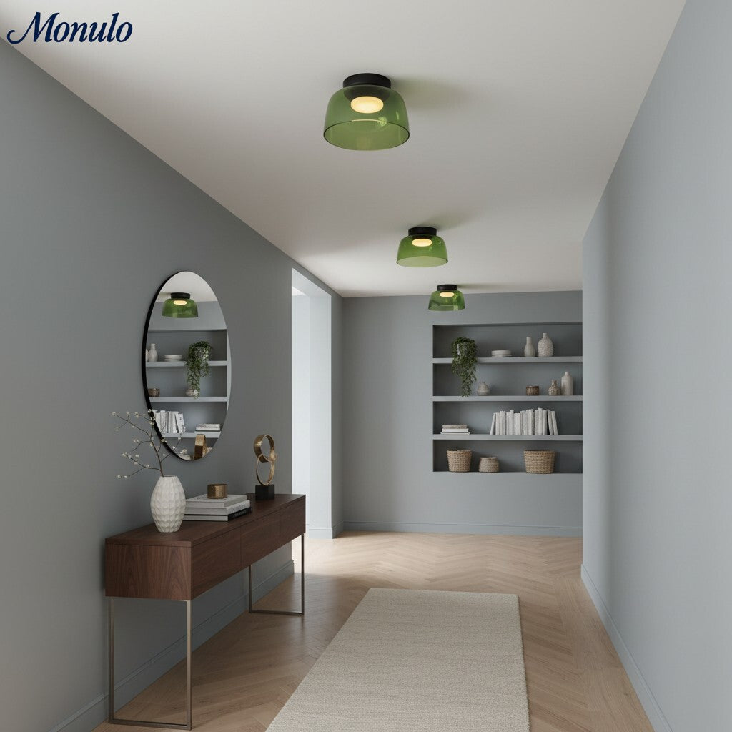 Lámpara de techo Verdoma multicapa con forma de cuenco: vidrio minimalista moderno para salas de estar y comedores.