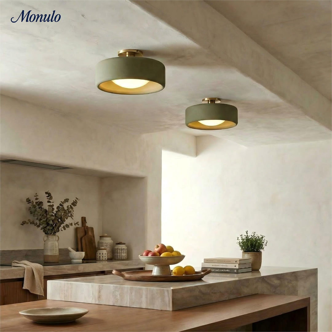 Cerova Porcelain Flush Mount Ceiling Light – Modern Low-Profile Fixture