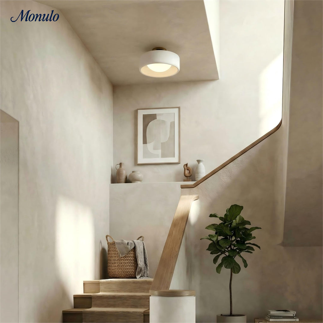 Cerova Porcelain Flush Mount Ceiling Light – Modern Low-Profile Fixture