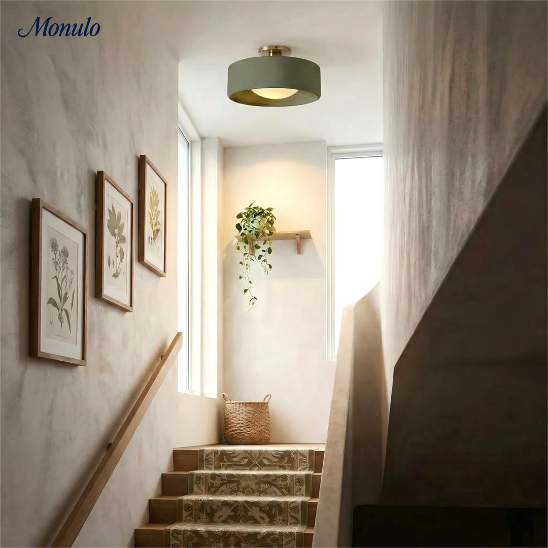 Cerova Contemporary Porcelain Flush Mount Ceiling Light – Soft Ambient Illumination for Hallways and Offices