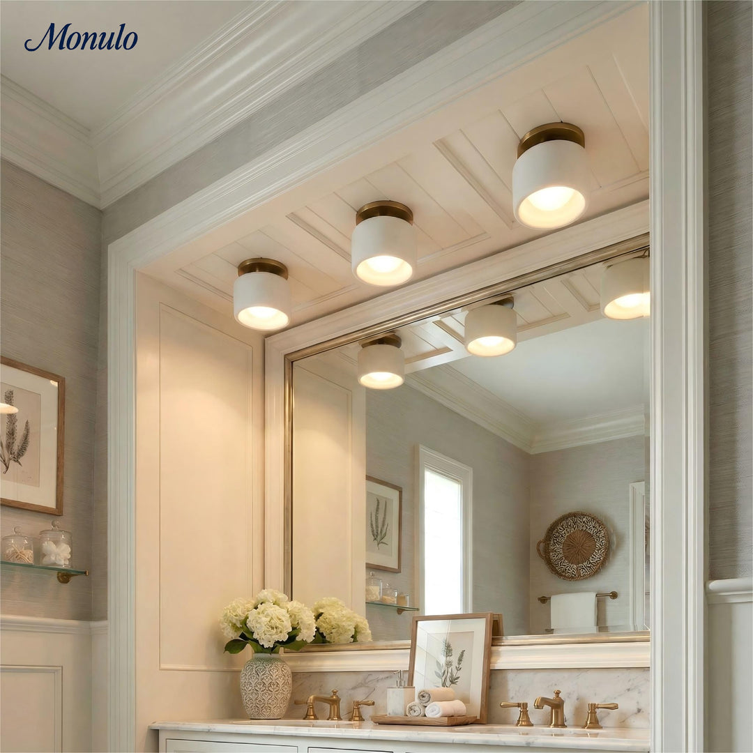 Cerova Porcelain Flush Mount Ceiling Light – Modern Low-Profile Fixture