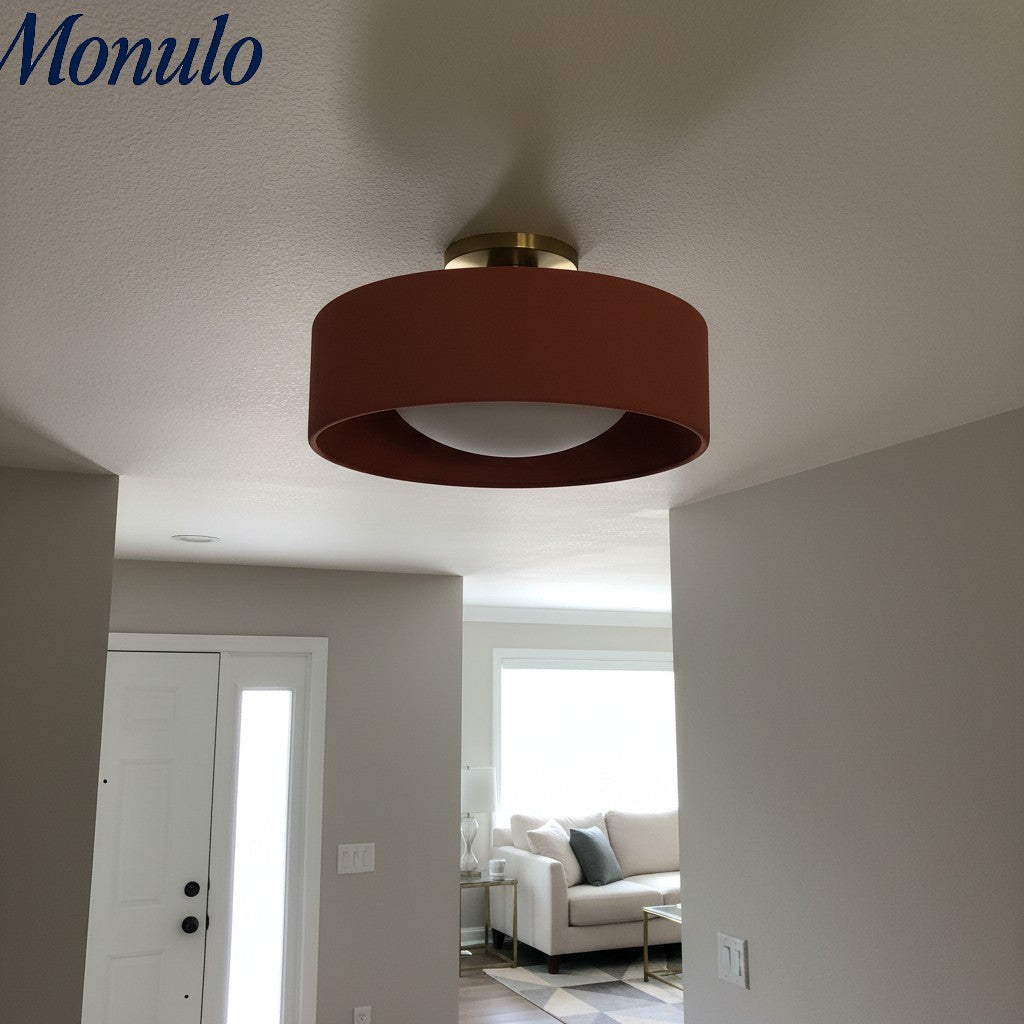 Cerova Porcelain Flush Mount Ceiling Light – Modern Low-Profile Fixture