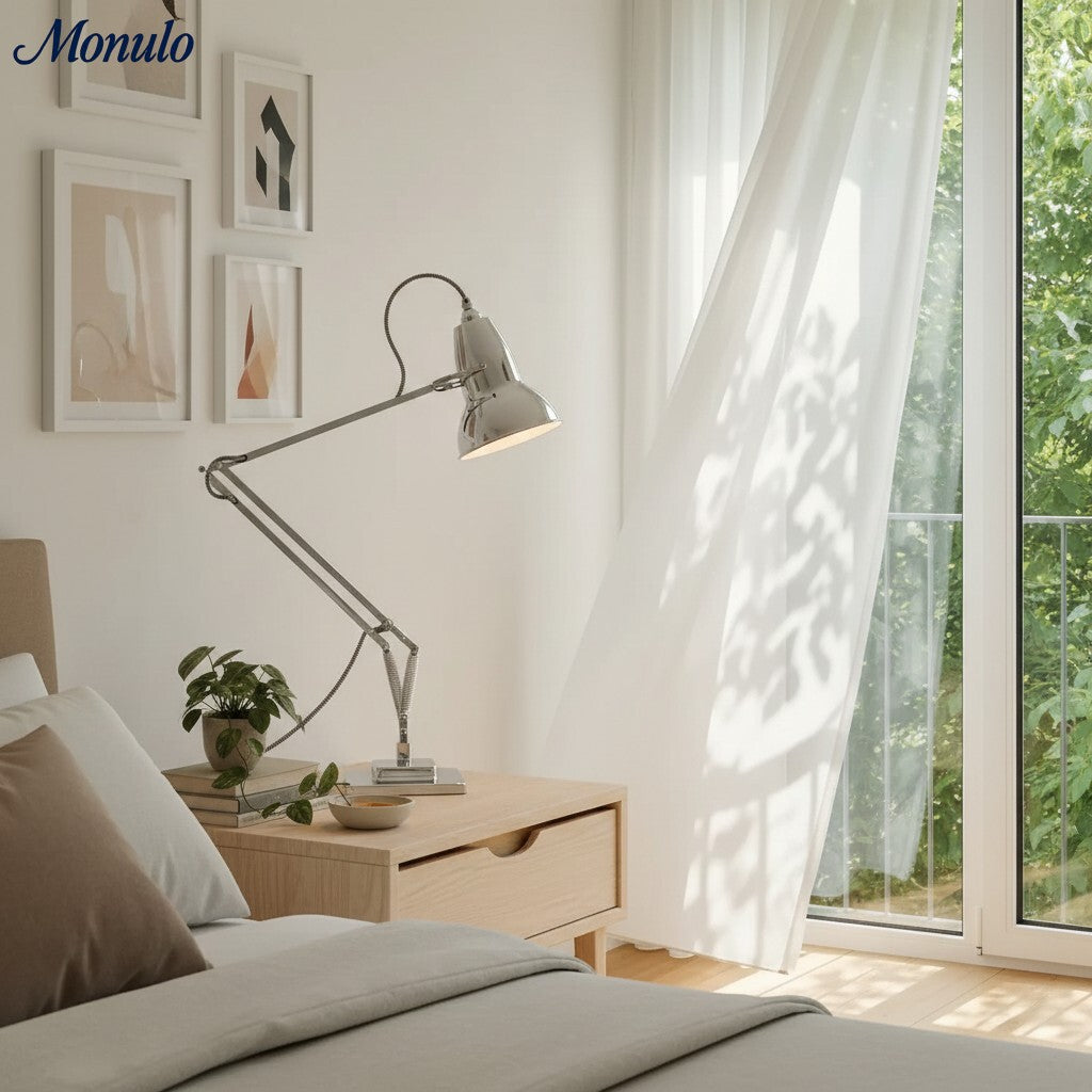 Lampe de bureau réglable Modryx - Métal industriel ancien pour bureau et chambre