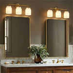 Charger l'image dans la visionneuse de galerie, Applique murale moderne Hanton à 3 lumières – Luminaire en verre laiteux pour salle de bain, couloir et salon 