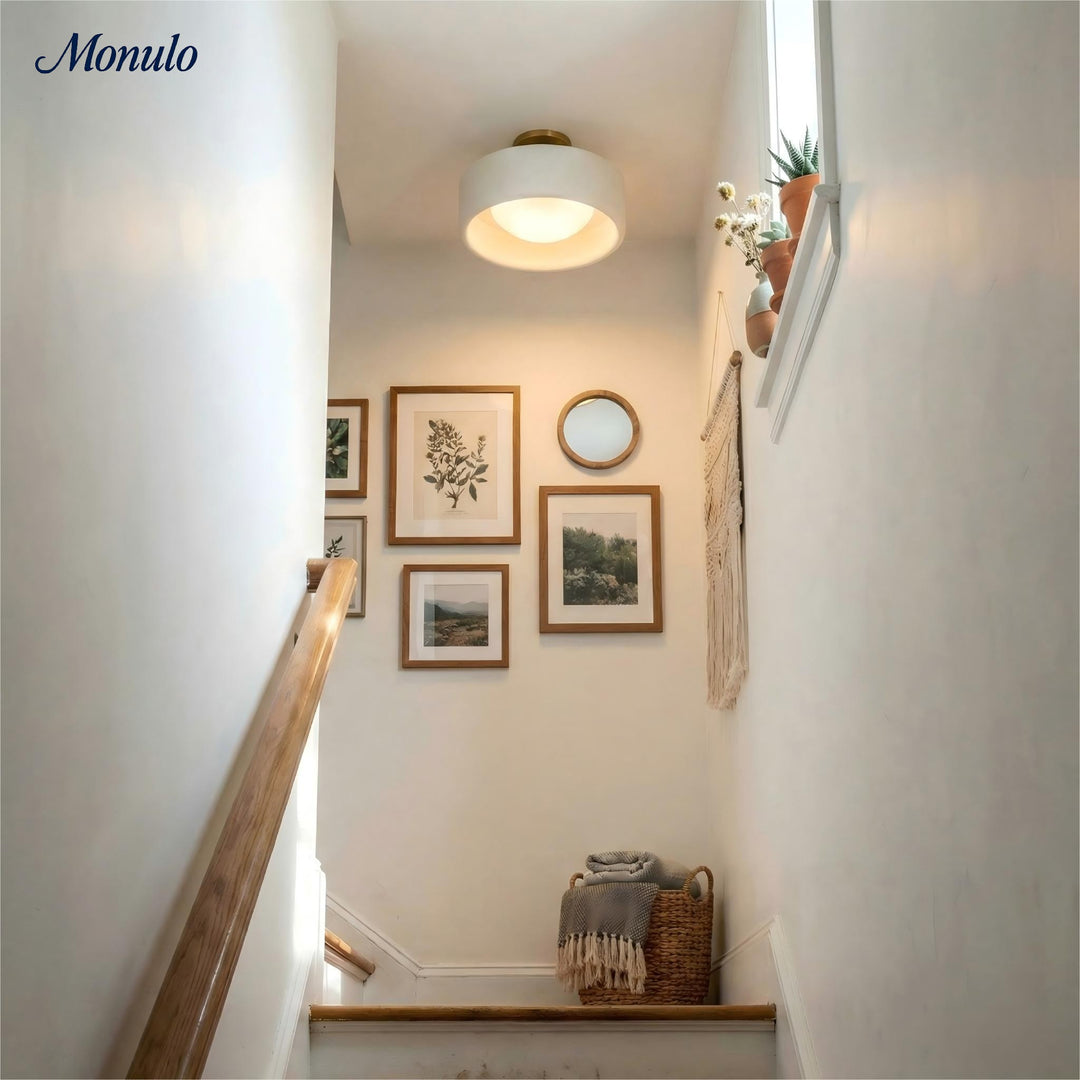 Cerova Porcelain Flush Mount Ceiling Light – Modern Low-Profile Fixture