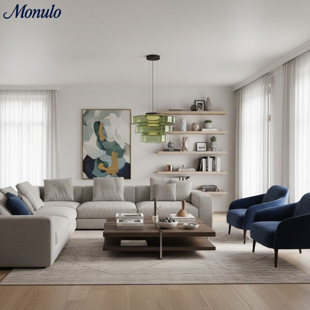 Verdoma Stacked Disc Form Glass Pendant Light Contemporary Nordic Lighting for Kitchens