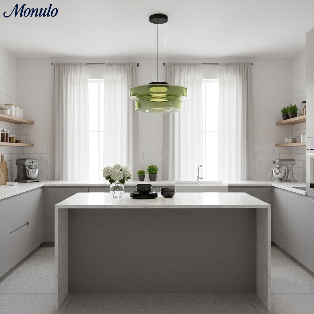 Verdoma Stacked Disc Form Glass Pendant Light Contemporary Nordic Lighting for Kitchens