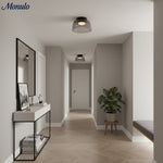 Cargar imagen en el visor de la Galería, Lámpara de techo Verdoma multicapa con forma de cuenco: vidrio minimalista moderno para salas de estar y comedores.