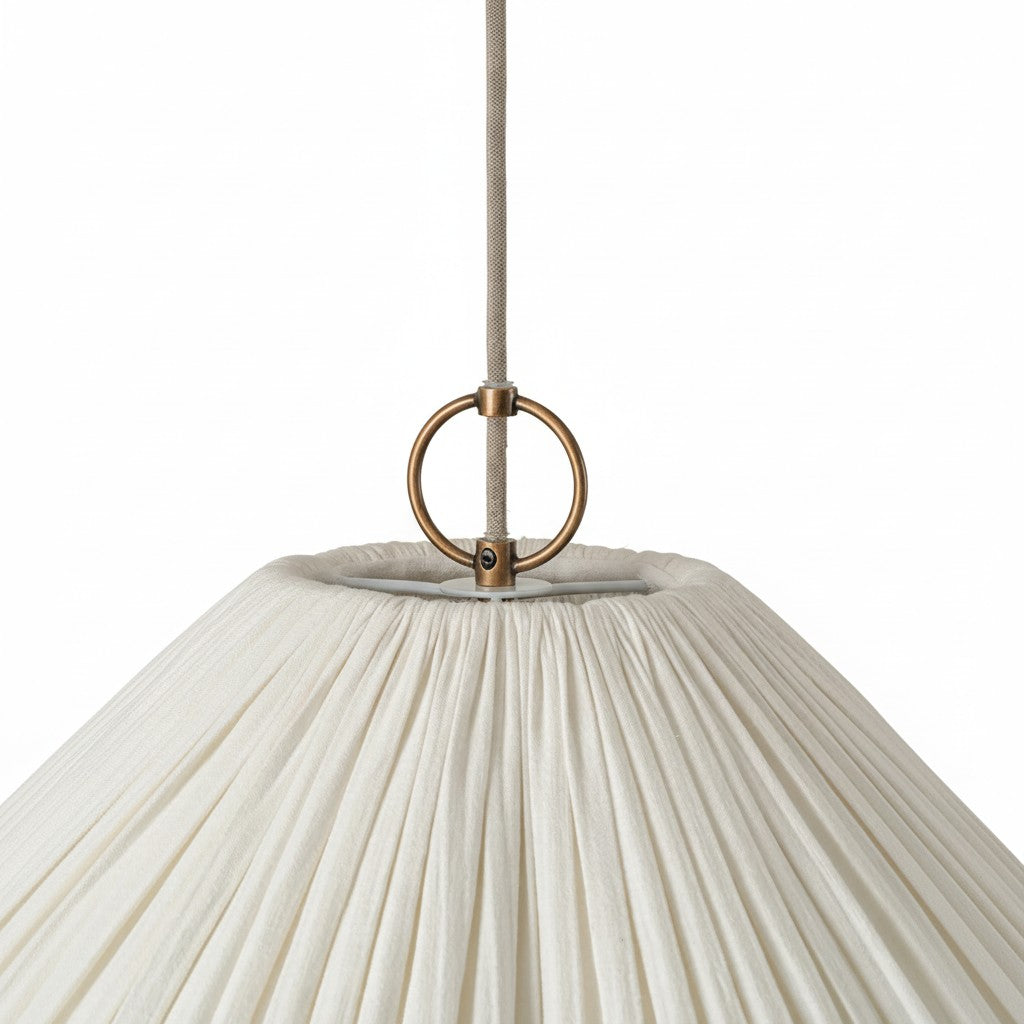 Lámpara colgante Luminella extragrande con borde festoneado – Lámpara colgante de tela suave para comedor 