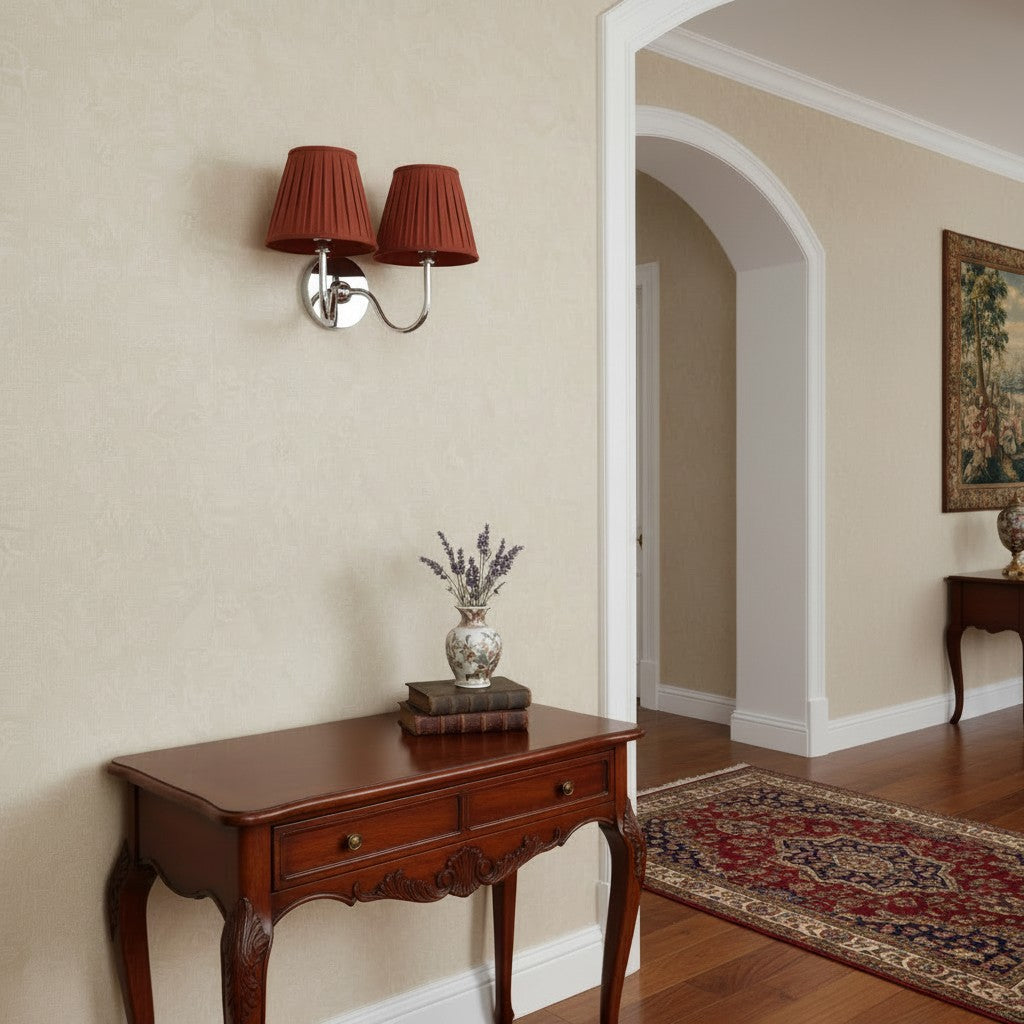 Luvora Fabric Shade Wall Sconce with Drum Shade - Classic Pleated Sconce Light