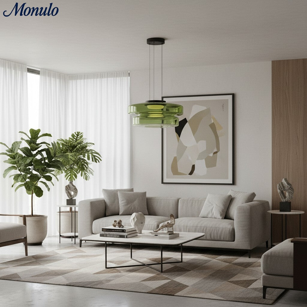 Verdoma Stacked Disc Form Glass Pendant Light Contemporary Nordic Lighting for Kitchens