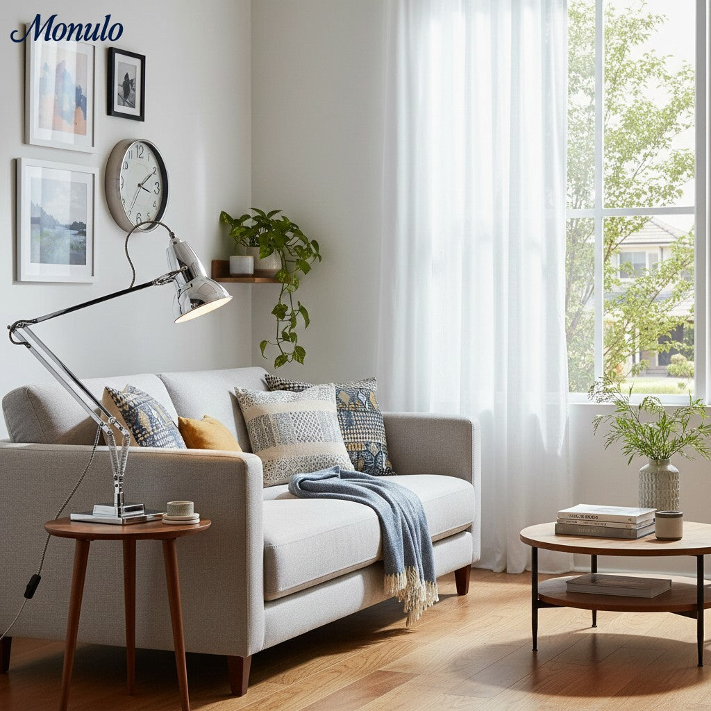 Lampe de bureau réglable Modryx - Métal industriel ancien pour bureau et chambre