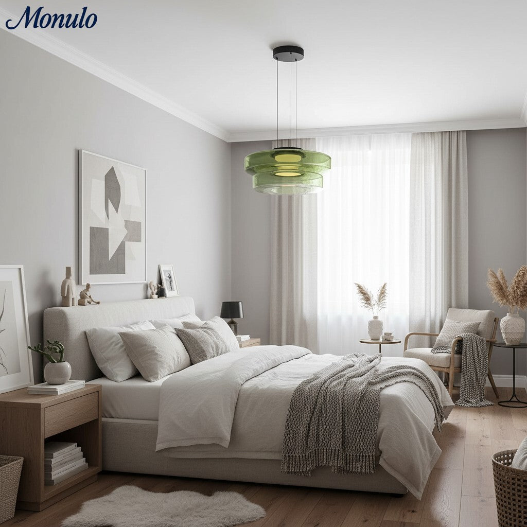 Verdoma Stacked Disc Form Glass Pendant Light Contemporary Nordic Lighting for Kitchens