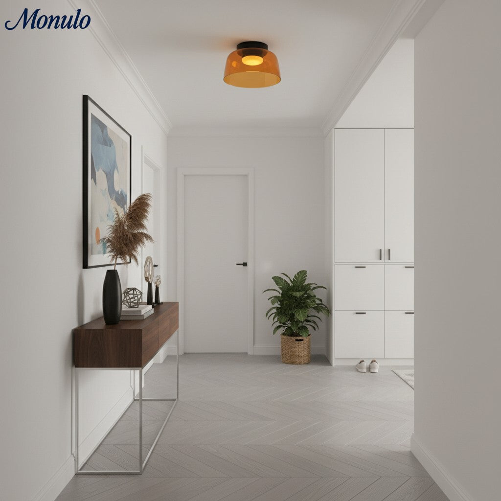 Lámpara de techo Verdoma multicapa con forma de cuenco: vidrio minimalista moderno para salas de estar y comedores.