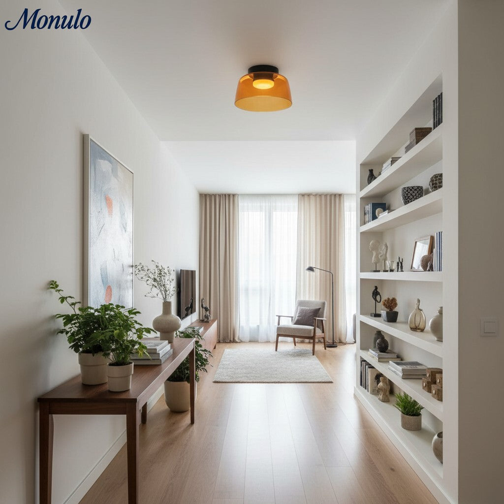 Lámpara de techo Verdoma multicapa con forma de cuenco: vidrio minimalista moderno para salas de estar y comedores.