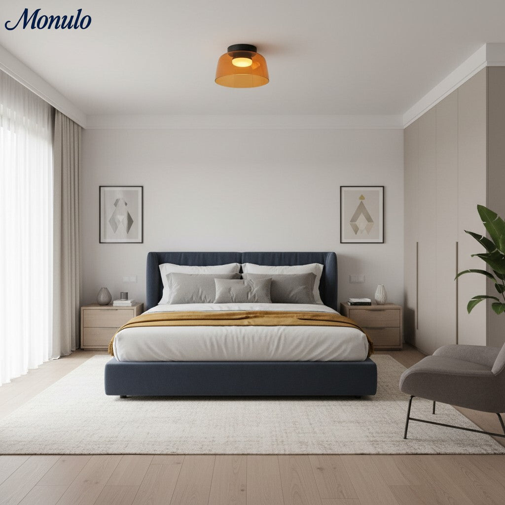 Lámpara de techo Verdoma multicapa con forma de cuenco: vidrio minimalista moderno para salas de estar y comedores.