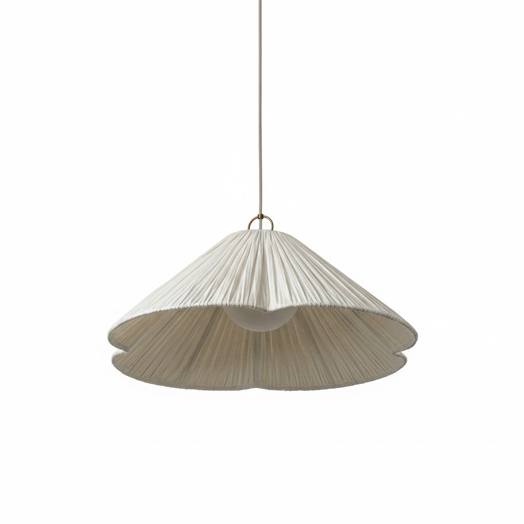 Lámpara colgante Luminella extragrande con borde festoneado – Lámpara colgante de tela suave para comedor 