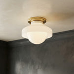 Bild in Gallery-Viewer laden, Hanton Aufputz-Deckenleuchte – Modernes minimalistisches Leuchtmittel mit Milchglas- und Metallschirm