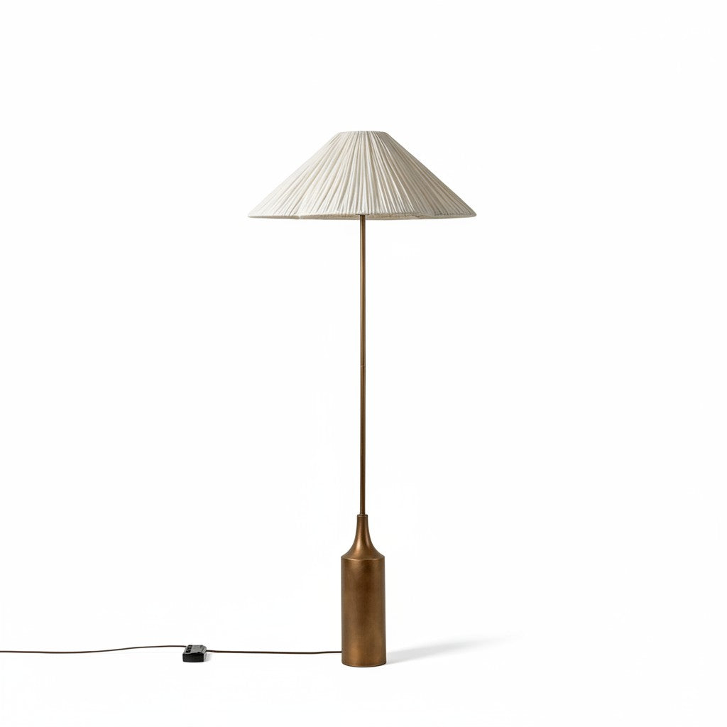 Luminella Contemporary Linen Shade Bronze Floor Lamp – Bedroom & Living Area Lighting