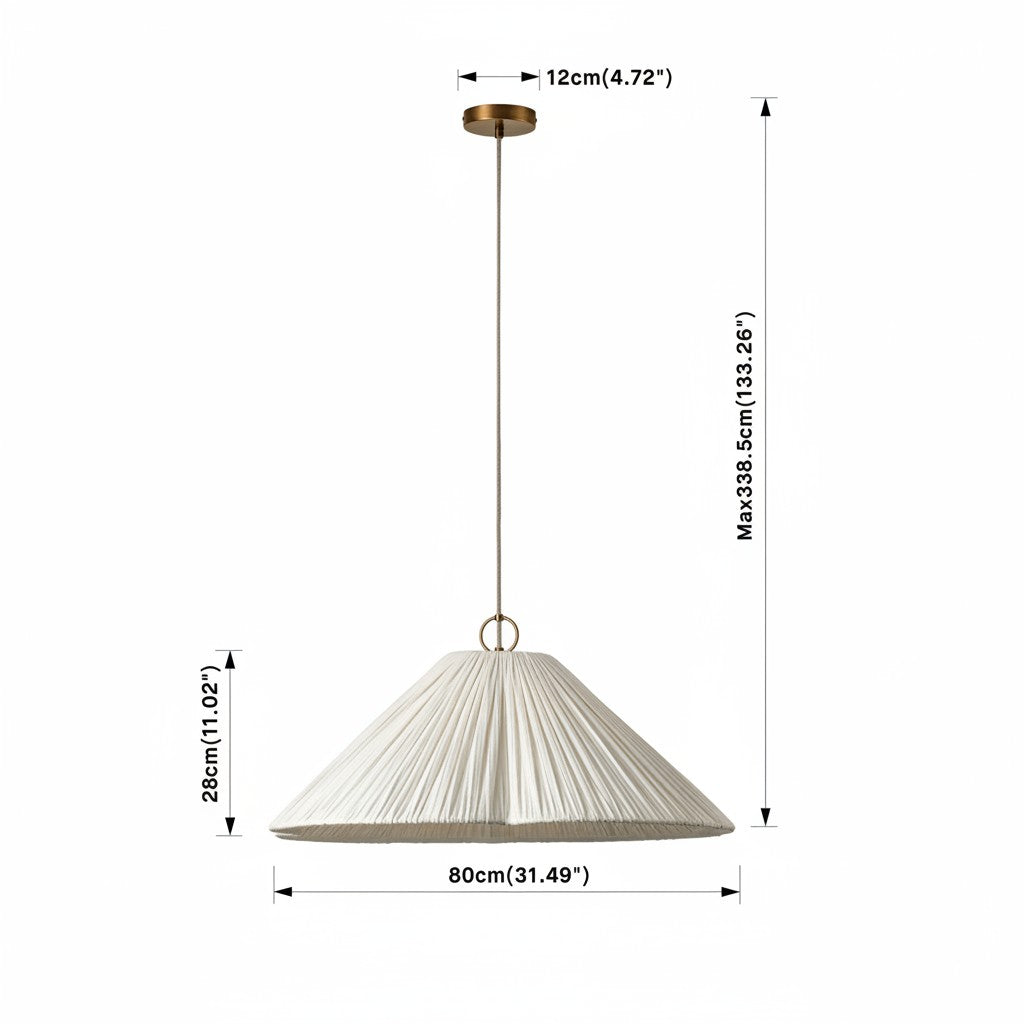 Lámpara colgante Luminella extragrande con borde festoneado – Lámpara colgante de tela suave para comedor 