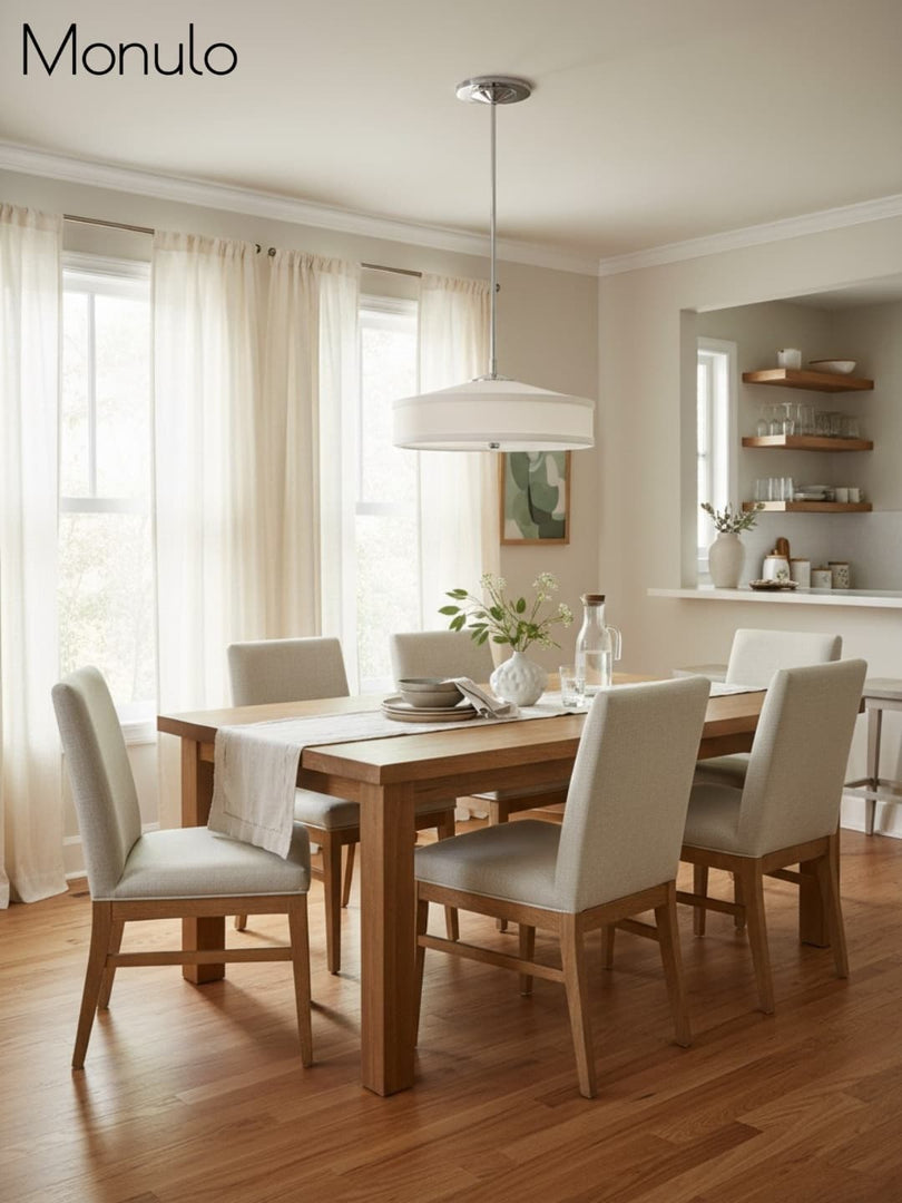 Fabric Shade Pendant Light – Textile Drum Pendant with Modern Design