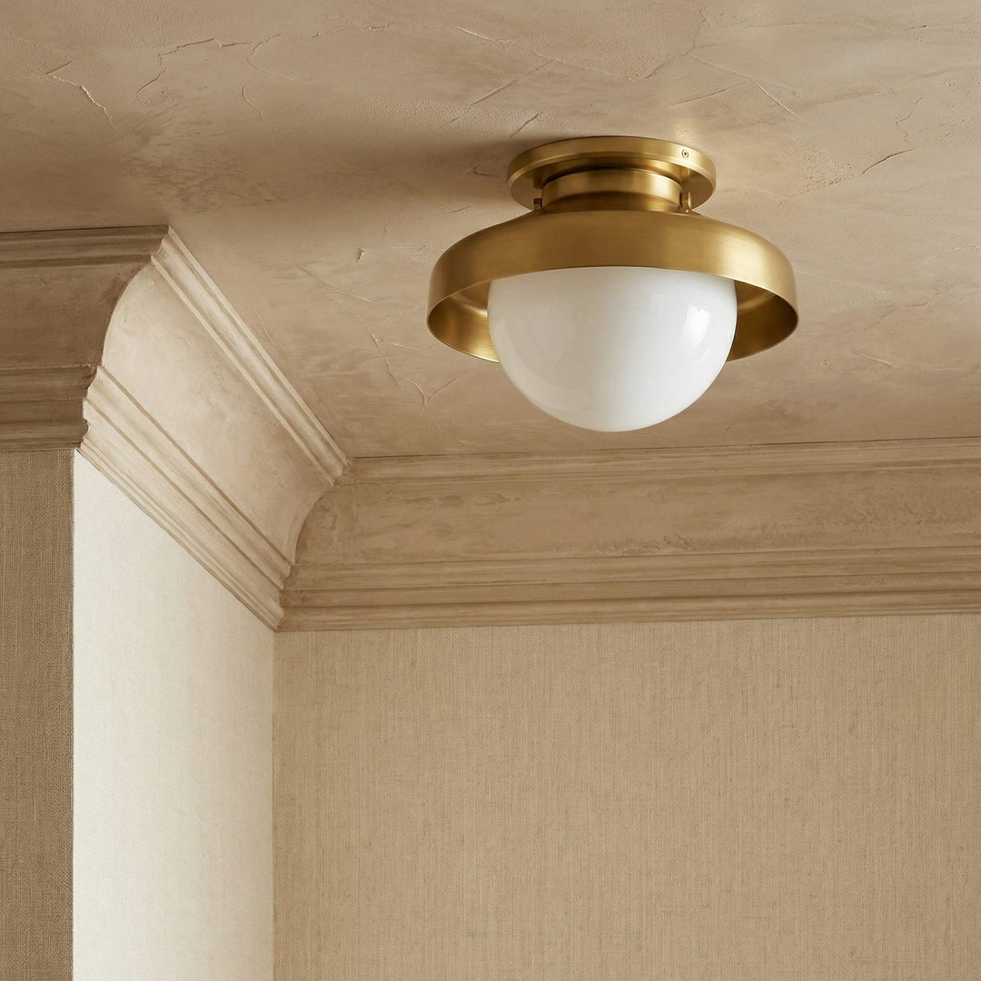 Hanton Aufputz-Deckenleuchte – Modernes minimalistisches Leuchtmittel mit Milchglas- und Metallschirm