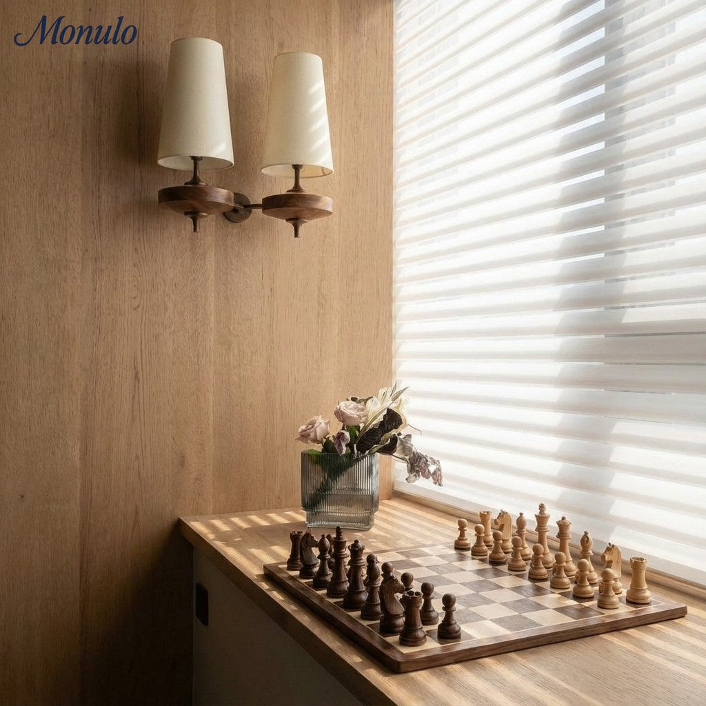 Rowan Retro Stoffschirm Wandleuchte – Klassische Stoffbeleuchtung für Schlafzimmer