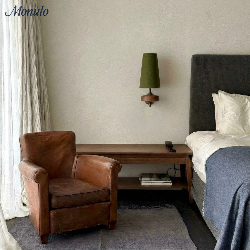 Rowan Retro Stoffschirm Wandleuchte – Klassische Stoffbeleuchtung für Schlafzimmer