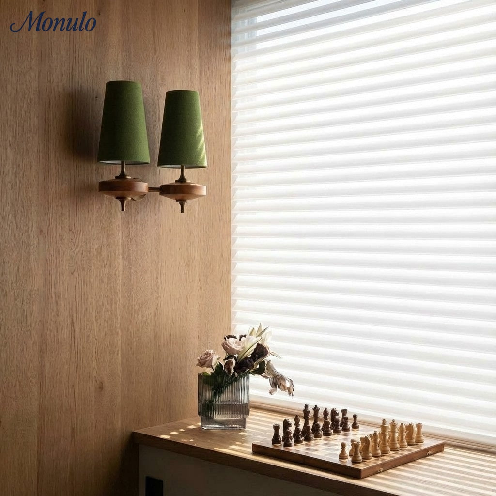 Rowan Retro Stoffschirm Wandleuchte – Klassische Stoffbeleuchtung für Schlafzimmer