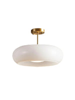 Load image into Gallery viewer, Retro Brass Bauhaus Glass Disc Ceiling Lamp
