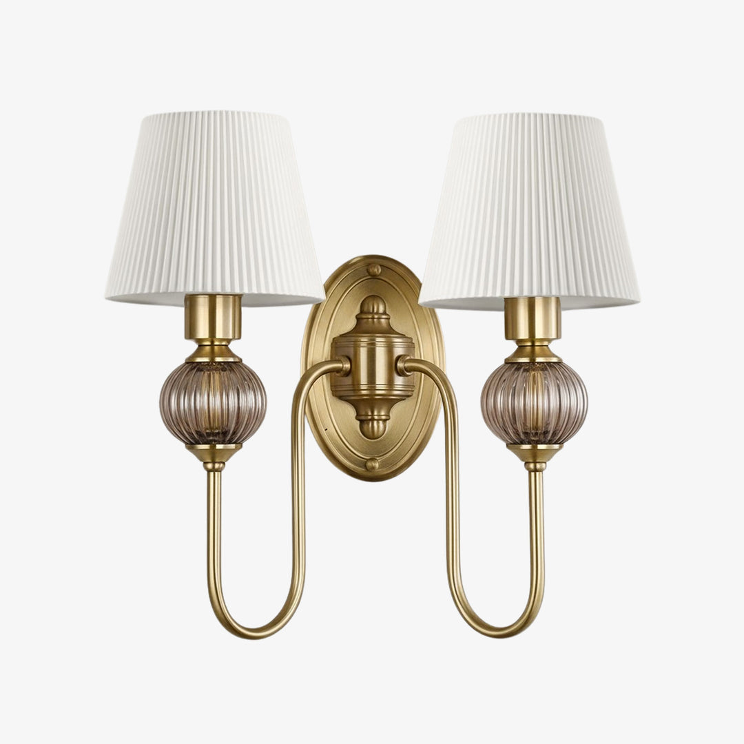 Rowan Classic Fabric Shade Sconce – Ceramic Wall Light for Hallway or Bedroom