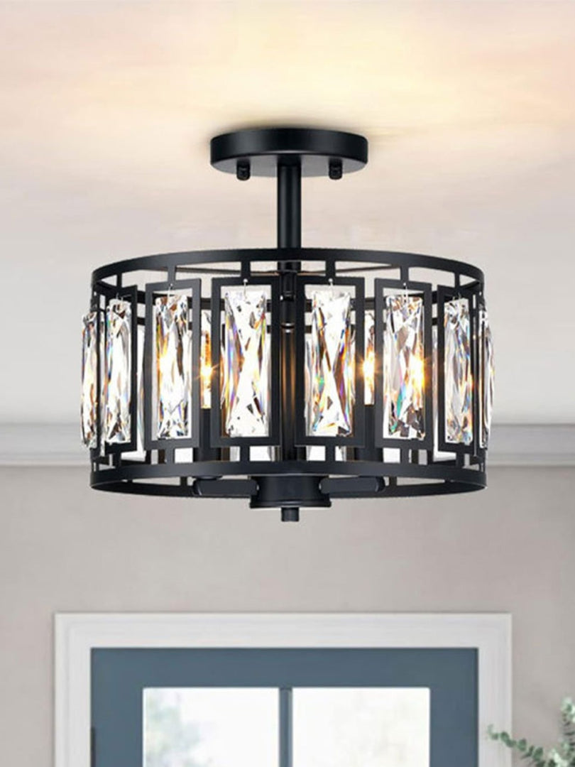 Modern Crystal Drum Ceiling Lamp