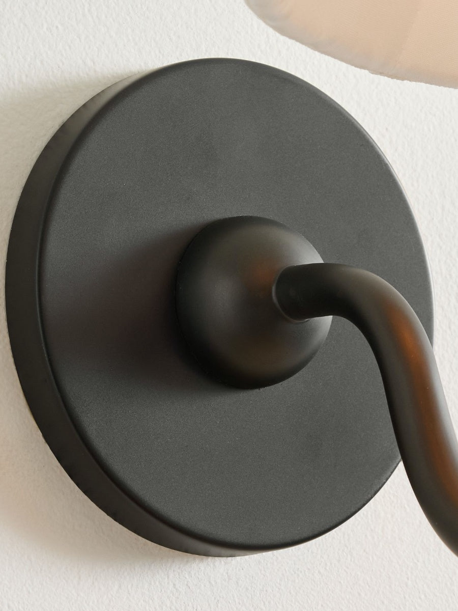 Aplique de pared con pantalla de tela y pantalla de tambor - Aplique plisado clásico 