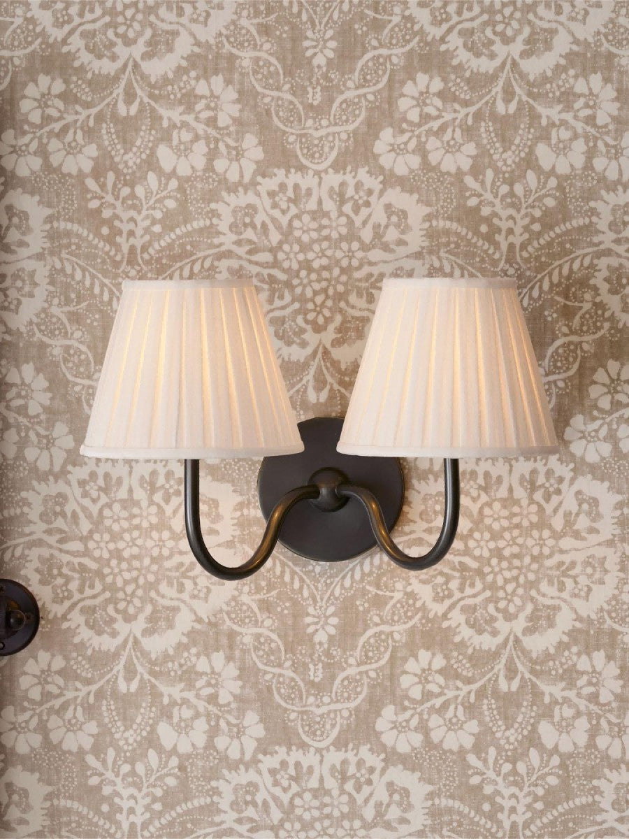 Aplique de pared con pantalla de tela y pantalla de tambor - Aplique plisado clásico 