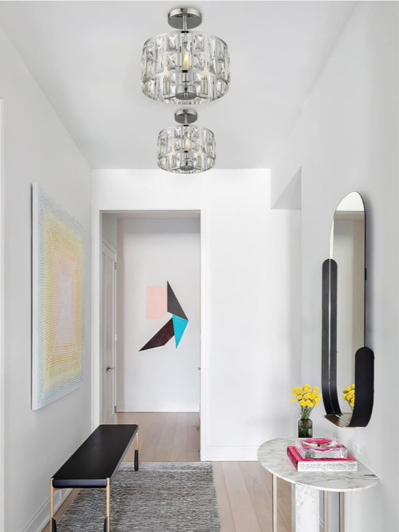Modern Crystal Drum Ceiling Lamp