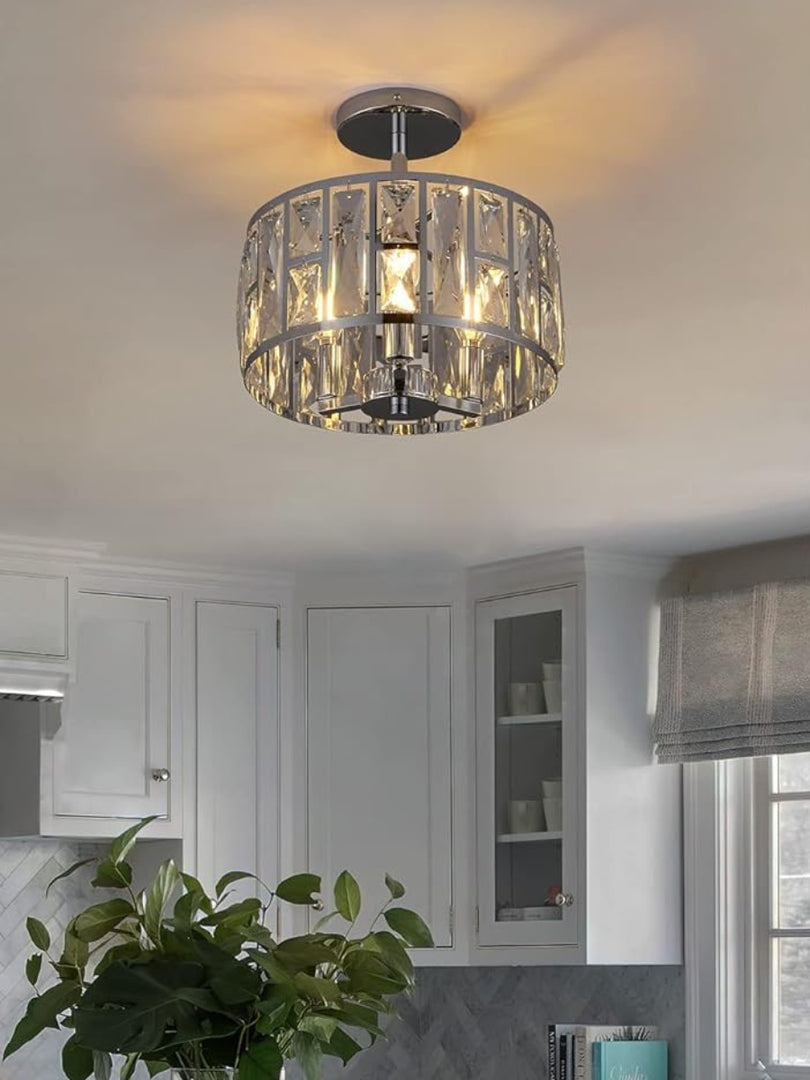 Modern Crystal Drum Ceiling Lamp
