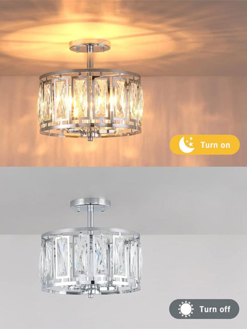 Modern Crystal Drum Ceiling Lamp