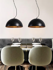 Modern Minimalist Travertine Hemisphere Pendant Lamp