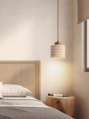 Wabi-Sabi Ripple Travertine Pendant Lamp for Bedroom Cafeteria