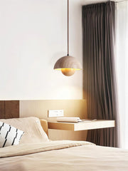 Wabi-Sabi Travertine Flower Bud Pendant Lamp