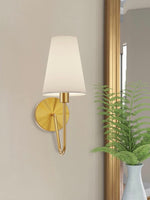 Load image into Gallery viewer, American Iron Fabric Shade Wall Sconce
