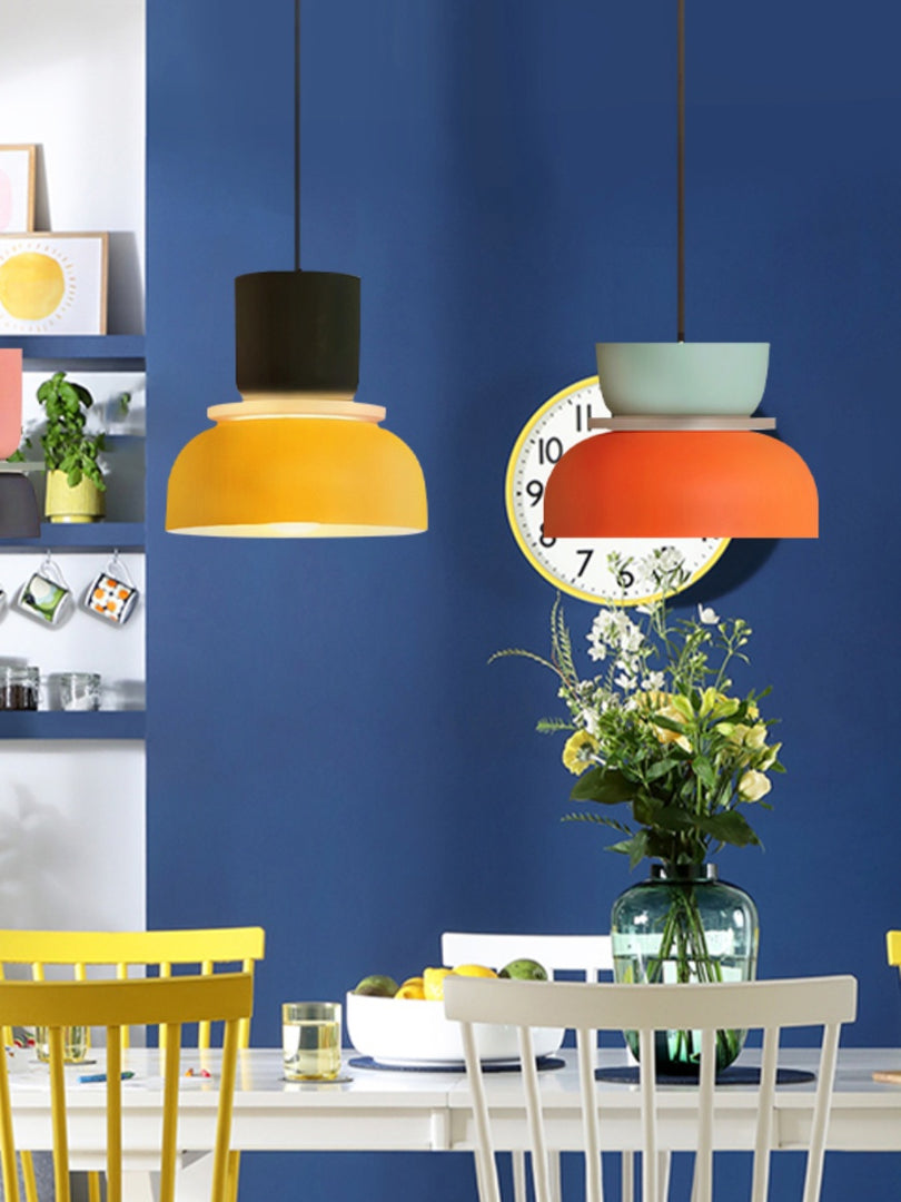 Macaron Acrylic Colorful Bowl Shade Pendant Light