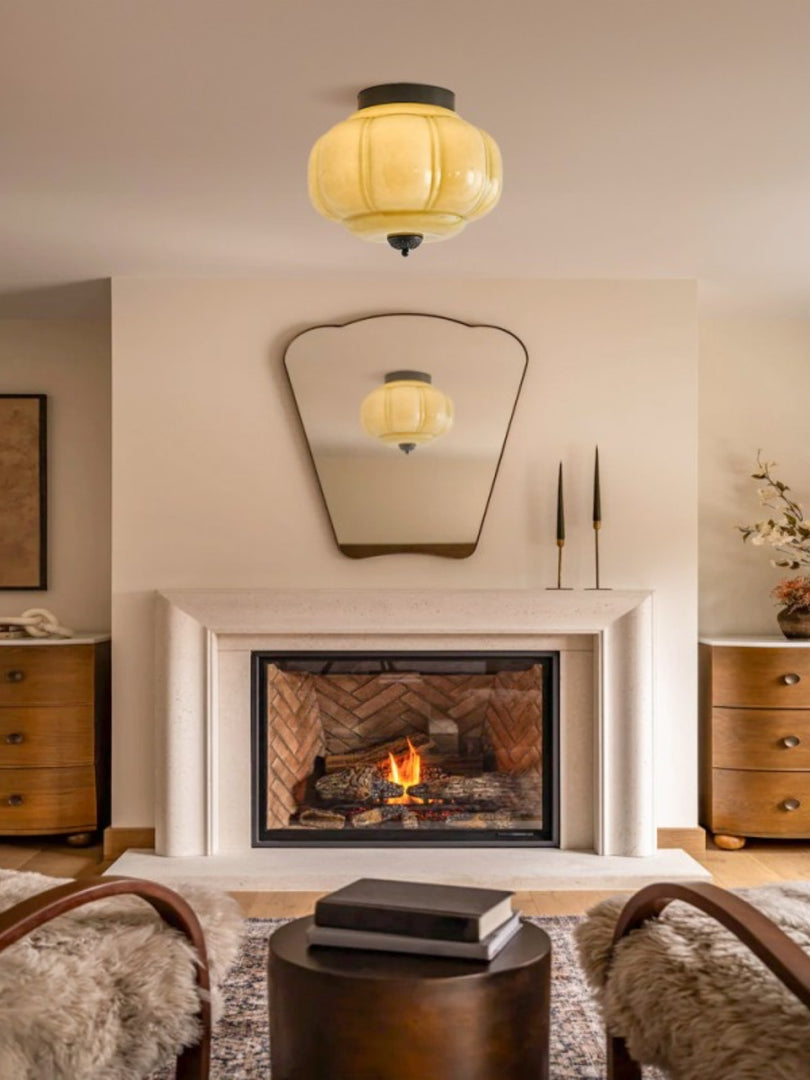 Retro Milk Semi Flush Mount Eloise Ceiling Light