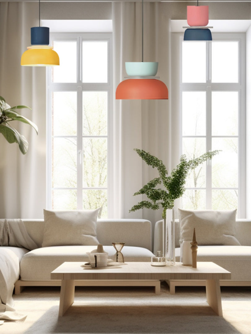 Macaron Acrylic Colorful Bowl Shade Pendant Light