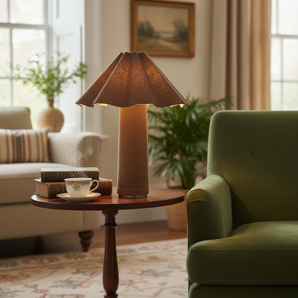 Weavara Fabric-Covered Modern Accent Table Lamp for Nightstands and Desks