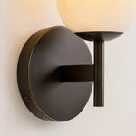 Cargar imagen en el visor de la Galería, Close detail of black finish round canopy and wall arm