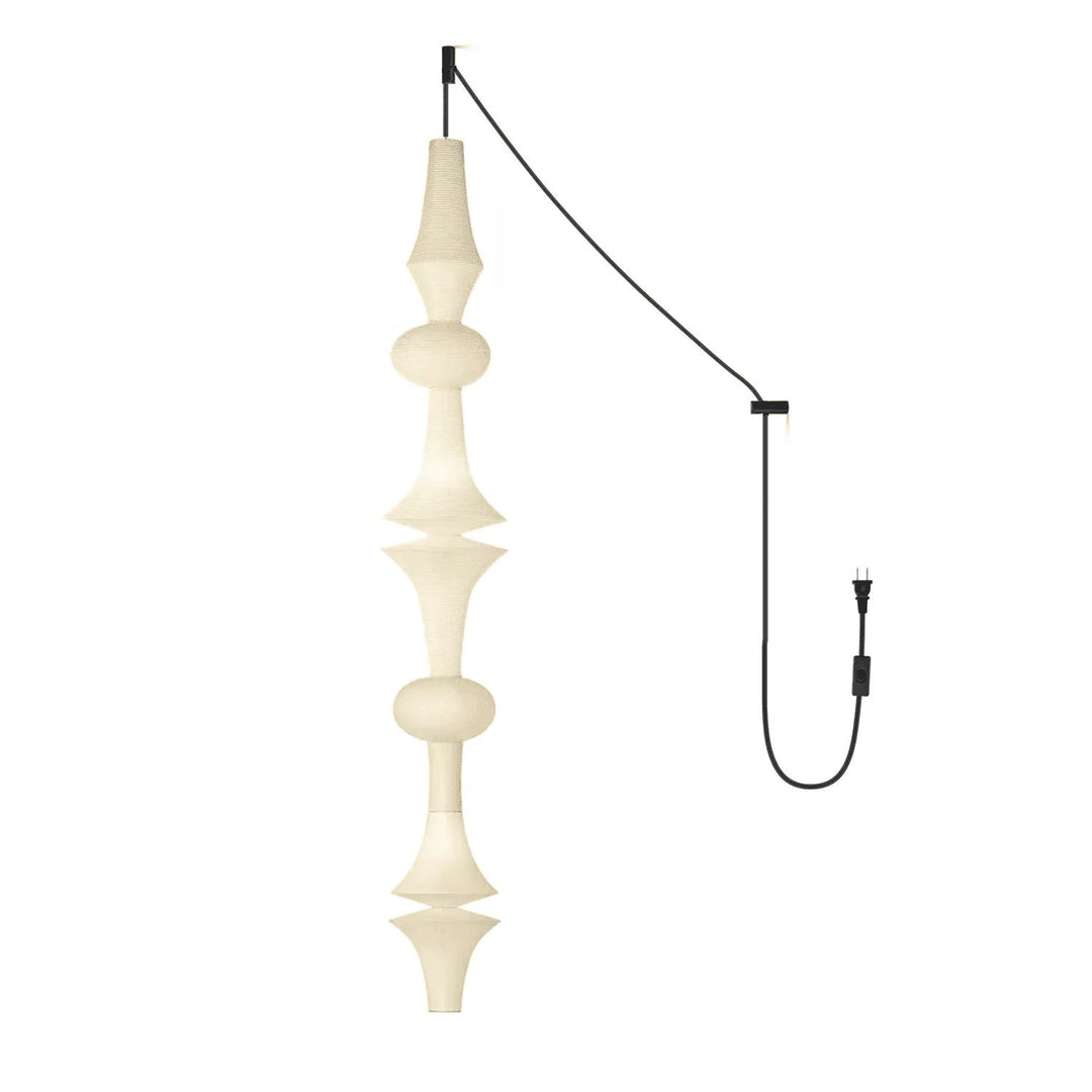 White Handcrafted Mulberry Paper Swag Light